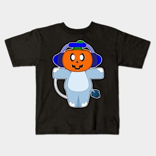 Hippo Halloween Pumpkin Music Kids T-Shirt